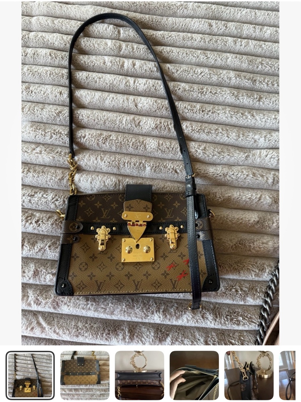 Luxury Monogram Crossbody Bag with Gold Hardware